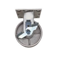 5 X 2 CAST IRON RIGID CASTER 1000LB CAPACITY WITH TOP LOCK BRAKE