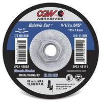 4 1/2&quot; X .045 X 7/8&quot; TYPE 27 ZA60-S-BF QUICKIE CUTOFF WHEEL