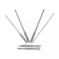6 PC SDS-PLUS REBAR DEMON 4-CUTTER FULL CARBIDE HEAD HAMMER DRILL BIT &amp; CHISEL SET