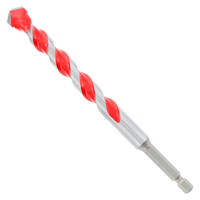1/2" X 6" X 4" RED GRANITE PLUS CARBIDE-TIPPED HAMMER DRILL BIT 1/4" HEX DRIVE