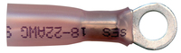 22-18 AWG #10 STUD RED SEALED CRIMP RING TERMINAL