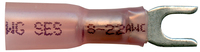 22-18 AWG #6 STUD RED SEALED CRIMP SPADE