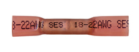 22-18 AWG RED POLYOLEFIN CRIMP &amp; HEAT SHRINK BUTT CONNECTOR