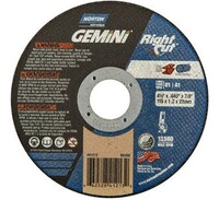 4 1/2&quot; X .045 X 7/8&quot; TYPE T01/41 A36 GEMINI RIGHTCUT CUTOFF WHEEL