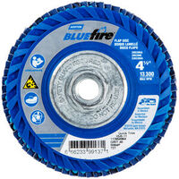 4 1/2&quot; X 5/8-11 BLUEFIRE QUICK TRIM TYPE 27 FLAP DISC WITH PLASTIC PLATE 40 GRIT