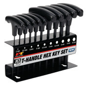 10PC METRIC T-HANDLE HEX KEY SET 2MM - 10MM
