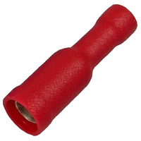 22-16 AWG .157 RECEPTACLE RED VINYL INSULATED BULLET CONNECTOR 25/PK