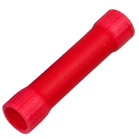 22-16 AWG RED VINYL FLARE INSULATED BUTTED SEAM BUTT CONNECTOR