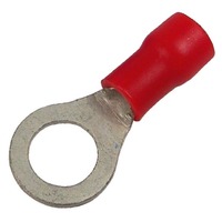 22-16 AWG #6 STUD RED VINYL INSULATED RING TERMINAL