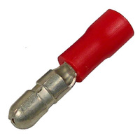 22-16 AWG .157 BULLET RED VINYL FLARE INSULATED BULLET CONNECTOR 100/PK
