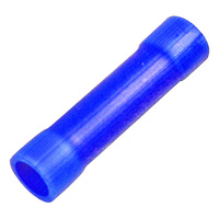 16-14 AWG BLUE VINYL FLARE INSULATED BUTTED SEAM BUTT CONNECTOR - 50/PK