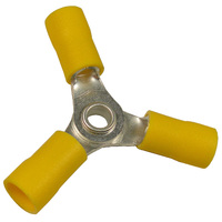 12-10 AWG YELLOW THREE-WAY BUTT CONNECTOR