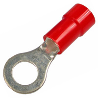 8 AWG 3/8 STUD RED NYLON INSULATED BRAZED LUG RING 500/PK