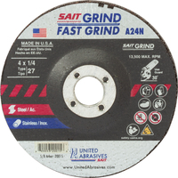 4&quot; X 1/4&quot; X 5/8&quot; TYPE 27 A24R GRINDING WHEEL