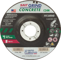 4 1/2&quot; X 1/4&quot; X 7/8&quot; TYPE 27 C24N GRINDING WHEEL (CONCRETE)
