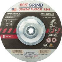 7&quot; X 1/4&quot; X 5/8-11 TYPE 28 A24R GRINDING WHEEL