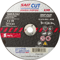 4&quot; X 1/8&quot; X 3/8&quot; TYPE 1 A24R THIN HIGH-SPEED CUTOFF WHEEL