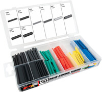 120PC HEAT SHRINK SET 5 COLORS 15 EACH SIZE: 5/32, 3/16, 9/32 &amp; 5/16