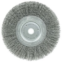 WEILER 6&quot; NARROW FACE CRIMPED WIRE WHEEL .014 STEEL FILL 5/8&quot; - 1/2&quot; ARBOR HOLE