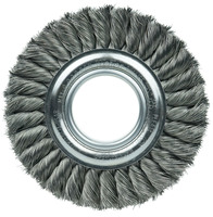 6&quot; STANDARD TWIST KNOT WIRE WHEEL .0118 STEEL FILL 2&quot; ARBOR HOLE