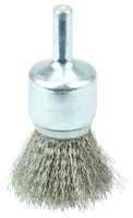 3/4&quot; CRIMPED WIRE END BRUSH .0104 STAINLESS STEEL FILL