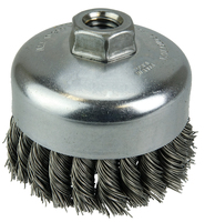4&quot; SINGLE ROW KNOT WIRE CUP BRUSH .014 STEEL FILL 5/8-11 ARBOR HOLE