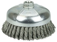 6&quot; SINGLE ROW KNOT WIRE CUP BRUSH .014 STEEL FILL 5/8-11 ARBOR HOLE