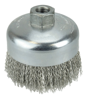 4&quot; CRIMPED WIRE CUP BRUSH .020 STEEL FILL 5/8-11 ARBOR HOLE