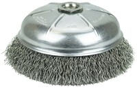 6&quot; CRIMPED WIRE CUP BRUSH .020 STEEL FILL 5/8-11 ARBOR HOLE