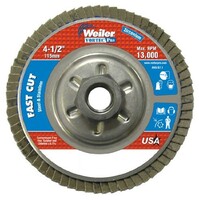 4 1/2&quot; X 5/8-11 NUT VORTEC PRO ANGLED ALUMINUM BACKING T29 FLAP DISC 36Z GRIT