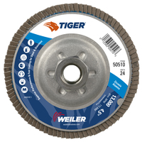 4 1/2&quot; X 5/8-11 TIGER PREMIUM T29 FLAP DISC 24Z GRIT
