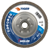 4 1/2&quot; X 5/8-11 TIGER PREMIUM T29 FLAP DISC 80Z GRIT