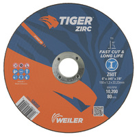 6&quot; X .045 X 7/8&quot; TYPE 1 TIGER ZIRC CUTTING WHEEL